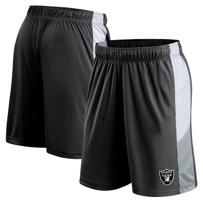 Short noir Fanatics Las Vegas Raiders Prep Colorblock pour hommes