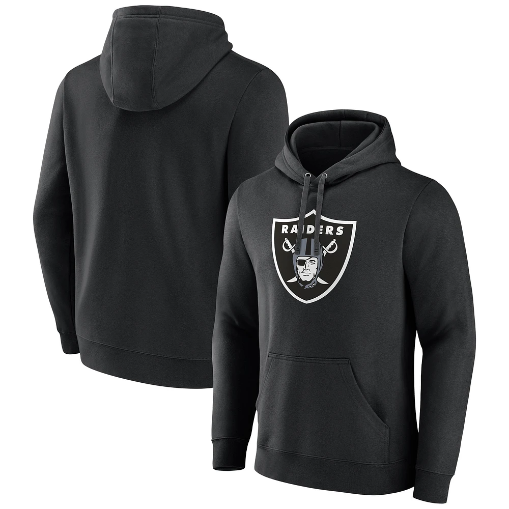 Sweat à capuche en polaire avec logo principal des Las Vegas Raiders Fanatics pour hommes, noir