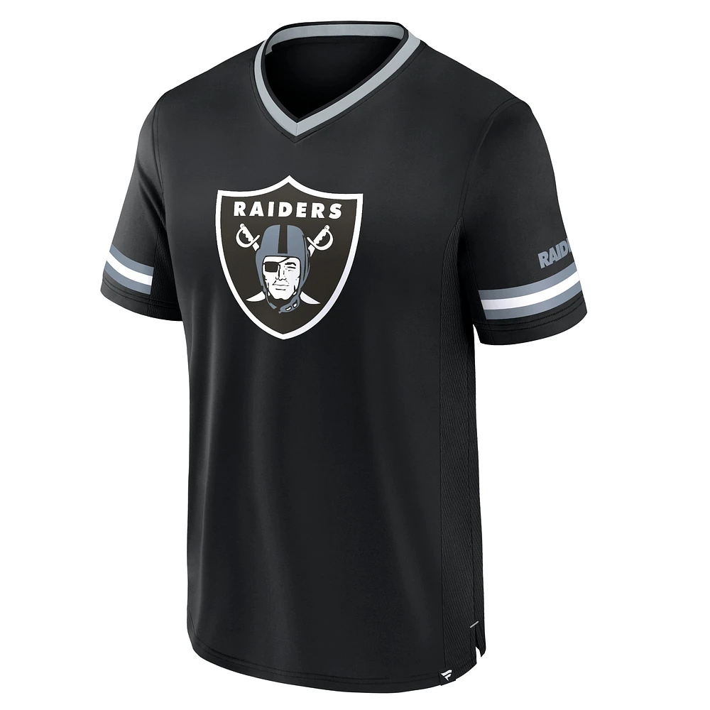 T-shirt à rayures pour homme Fanatics Black Las Vegas Raiders