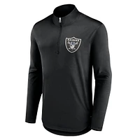 Men's Fanatics Black Las Vegas Raiders Tough Minded Quarter-Zip Top