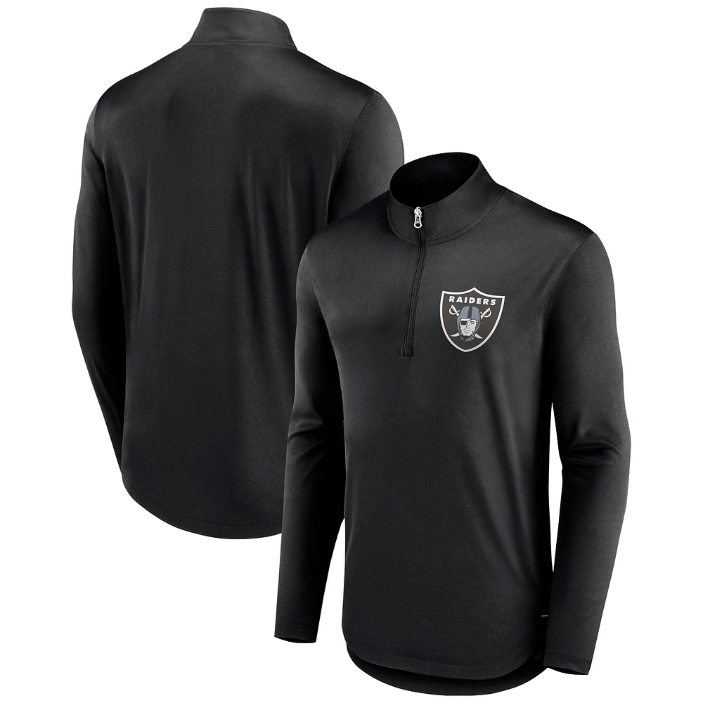 Men's Fanatics Black Las Vegas Raiders Tough Minded Quarter-Zip Top