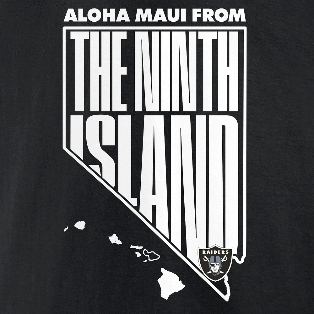 T-shirt noir Las Vegas Raiders x Maui Relief Fanatics pour hommes