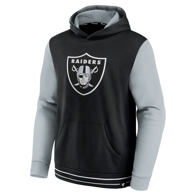 NFL Las Vegas Raiders Boys' Black/Gray Long Sleeve Hooded Sweatshirt - L