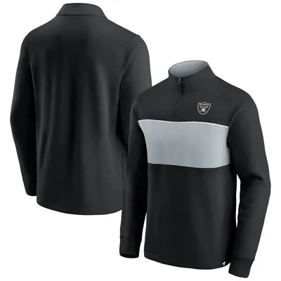 Las Vegas Raiders Nike Sideline Player Quarter-Zip Hoodie Jacket -  Black/Silver