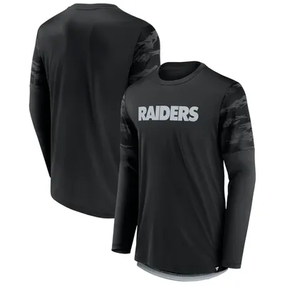 Las Vegas Raiders Fanatics Branded Square Off Long Sleeve T-Shirt - Black/Silver