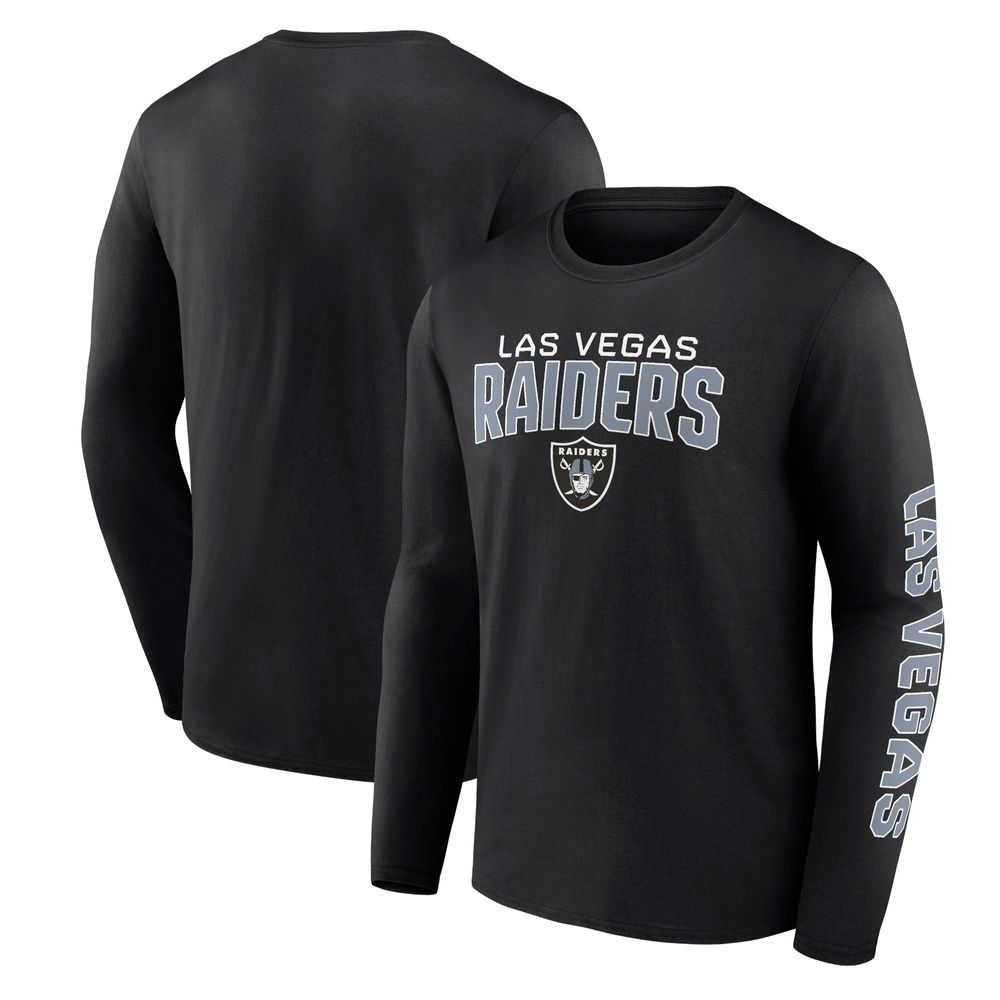 Women's Starter Black Las Vegas Raiders Insight Crop Tri-Blend Long Sleeve T-Shirt Size: Extra Large