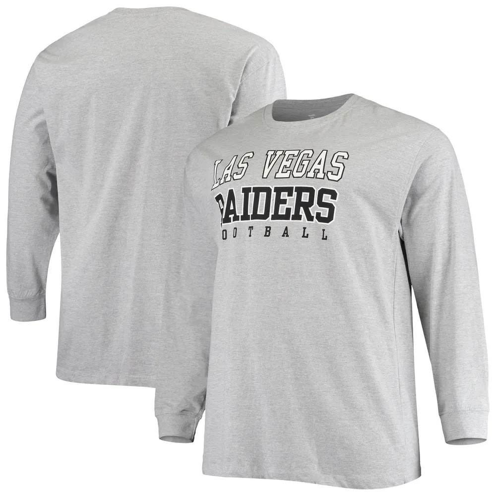 Lids Las Vegas Raiders Fanatics Branded Big & Tall Practice Long Sleeve T- Shirt - Heathered Gray