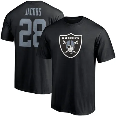 Josh Jacobs Las Vegas Raiders Fanatics Branded Player Icon Name & Number T-Shirt - Black