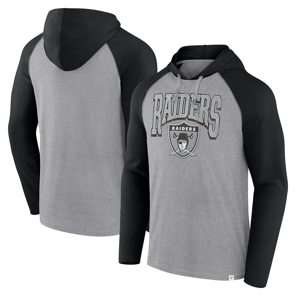 Sweat à capuche Fanatics Charbon/Noir Las Vegas Raiders Under Center pour hommes