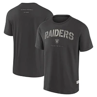 T-shirt Fanatics pour homme, couleur anthracite, Las Vegas Raiders, motif Future Ground, effet vieilli