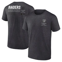 T-shirt Fanatics pour homme, charbon de bois, avec statistiques répétées des Las Vegas Raiders