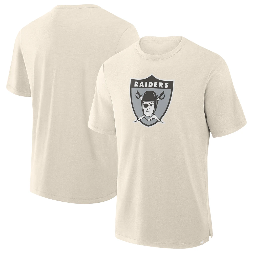 T-shirt fanatique pour homme couleur crème Las Vegas Raiders Slub