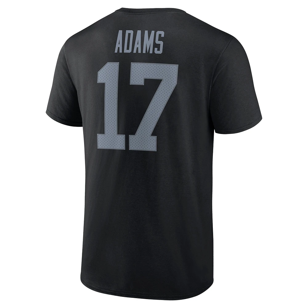 T-shirt noir avec nom et numéro d'icône de joueur Fanatics Davante Adams pour hommes des Las Vegas Raiders