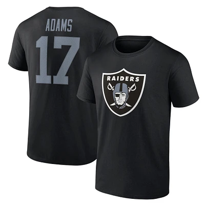 T-shirt noir avec nom et numéro d'icône de joueur Fanatics Davante Adams pour hommes des Las Vegas Raiders