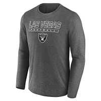Men's Fanatics  Heather Charcoal Las Vegas Raiders Fundamentals Long Sleeve T-Shirt