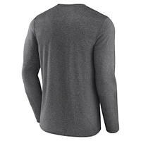 Men's Fanatics  Heather Charcoal Las Vegas Raiders Fundamentals Long Sleeve T-Shirt
