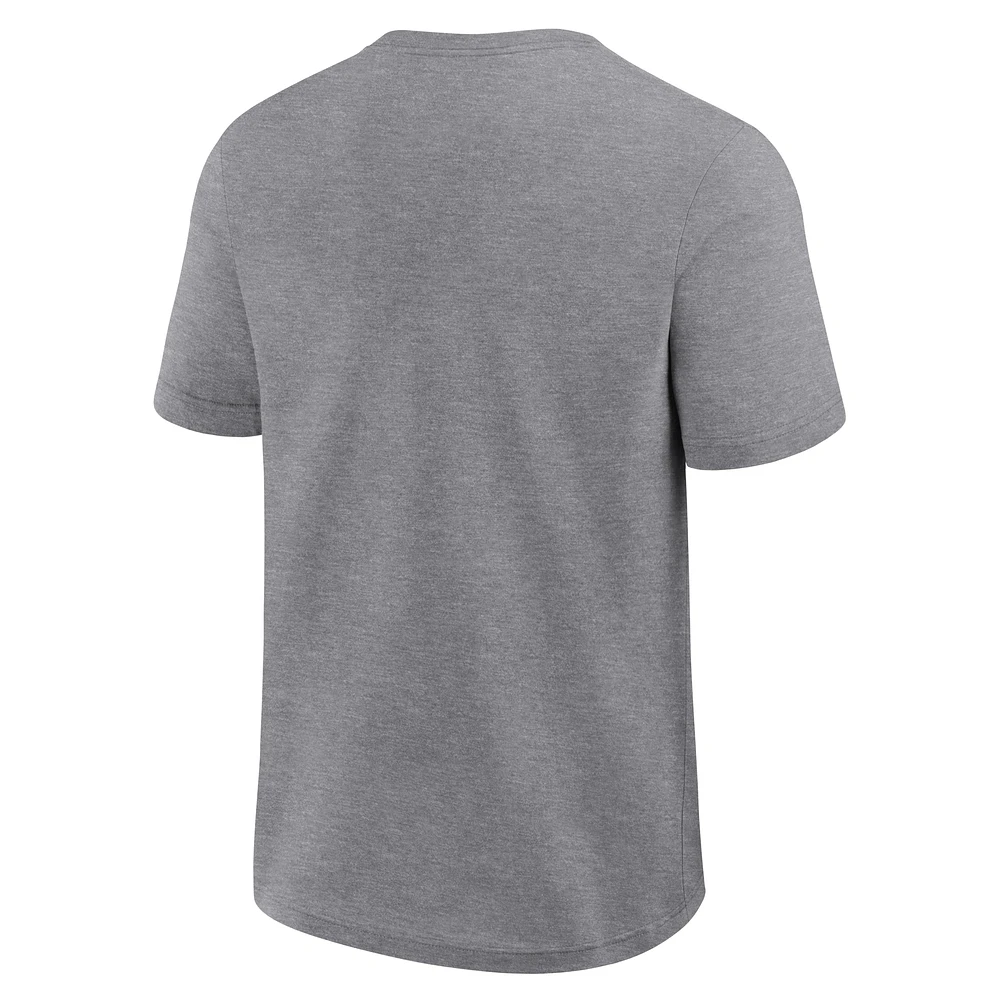 Men's Fanatics Heather Gray Las Vegas Raiders Big & Tall Top Notch T-Shirt