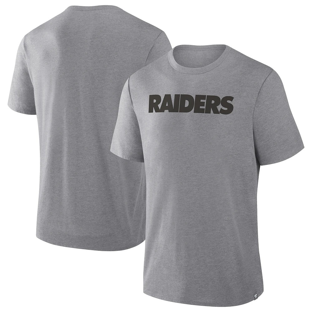 T-shirt tri-blend gris chiné Fanatics pour homme des Raiders de Las Vegas