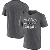 T-shirt Fanatics Heathered Charcoal Las Vegas Raiders pour hommes veulent jouer