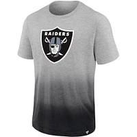 Men's Fanatics Heathered Gray/Black Las Vegas Raiders Team Ombre T-Shirt