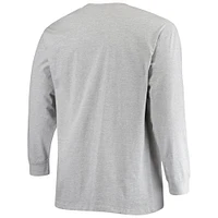 Men's Fanatics Heathered Gray Las Vegas Raiders Big & Tall Practice Long Sleeve T-Shirt