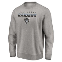 Men's Fanatics Heathered Gray Las Vegas Raiders Block Party Pullover Sweatshirt