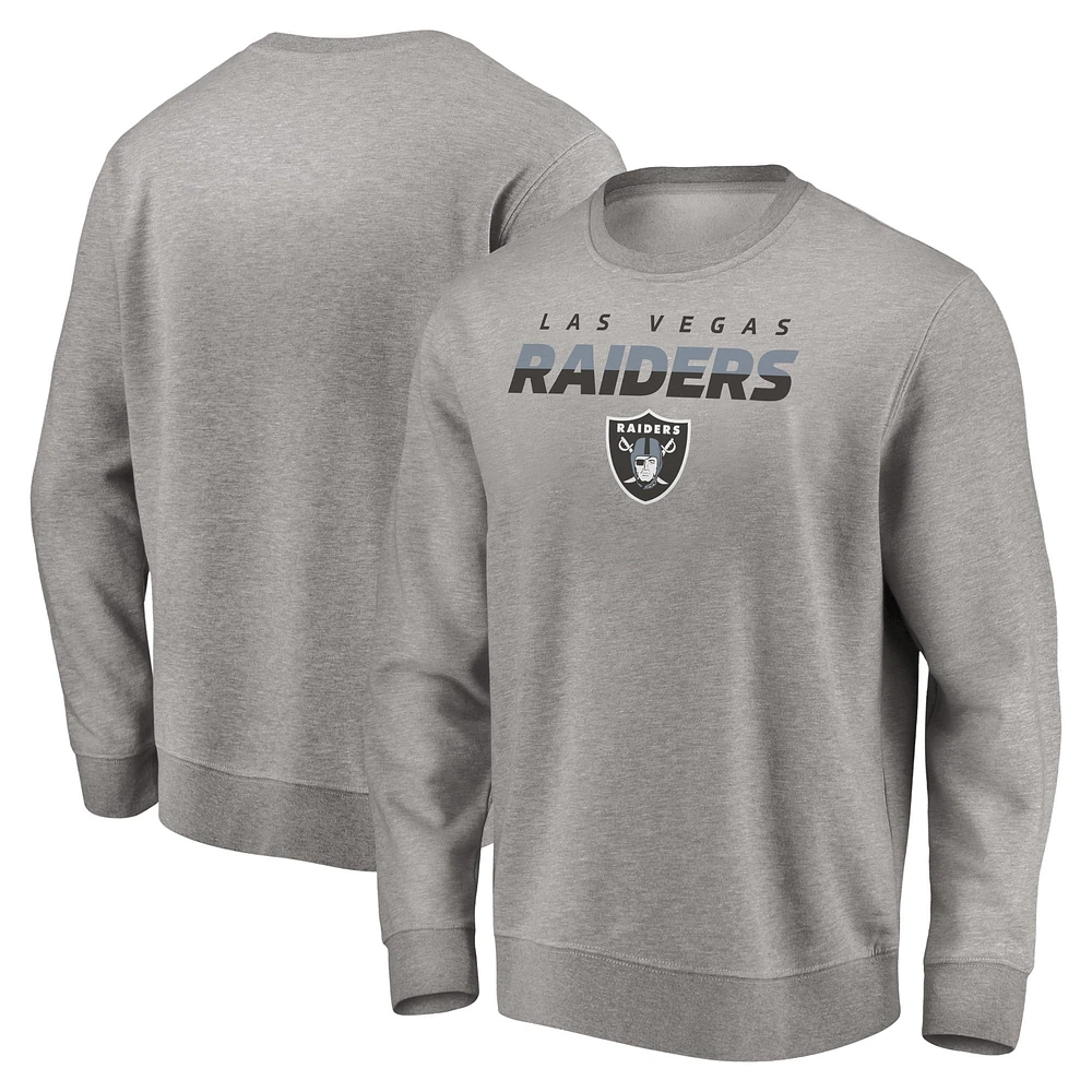 Sweat-shirt gris chiné Fanatics pour hommes Las Vegas Raiders Block Party