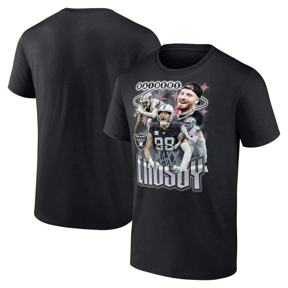 Men's Fanatics Maxx Crosby Black Las Vegas Raiders Notorious Player Graphic T-Shirt