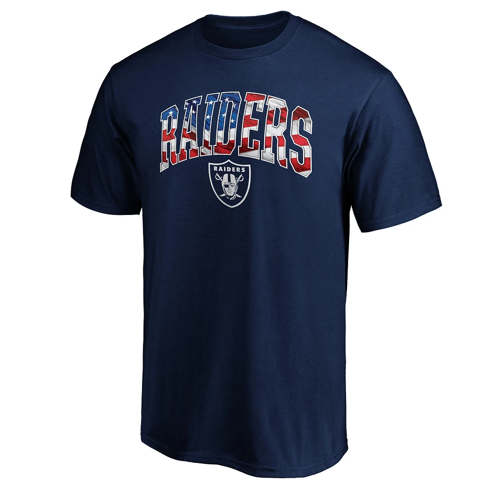 T-shirt bleu marine Fanatics Las Vegas Raiders Banner Wave pour hommes