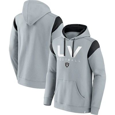 Men's Fanatics Silver Las Vegas Raiders Call The Shot Pullover Hoodie