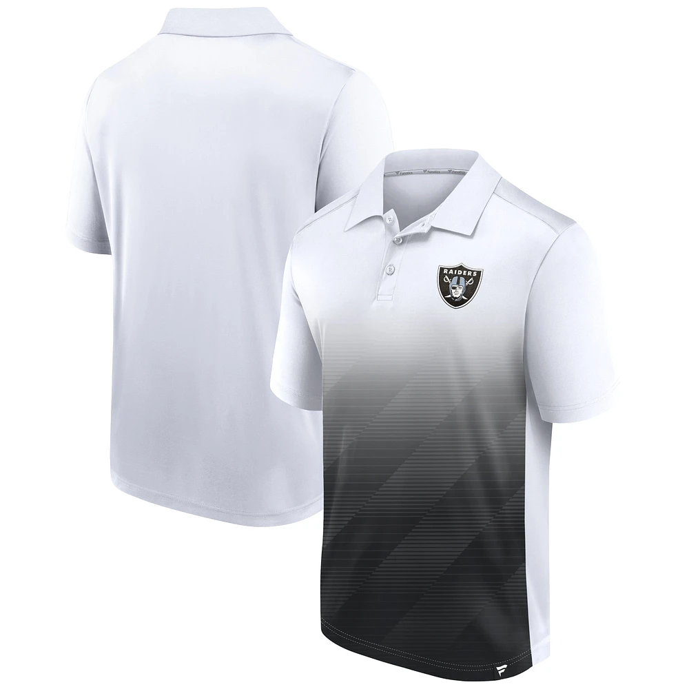 Polo paramètre Fanatics blanc/noir Las Vegas Raiders pour hommes