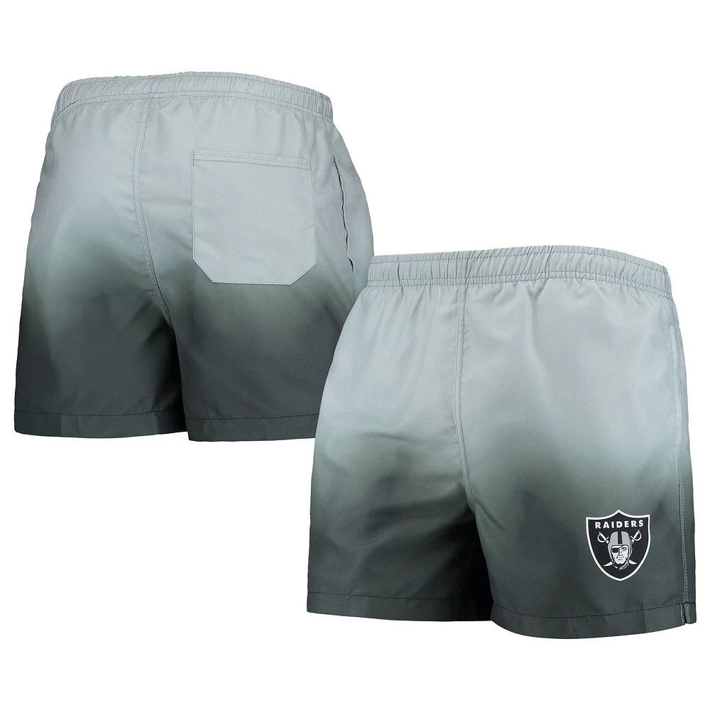 Short de bain FOCO Black/ Las Vegas Raiders Dip-Dye pour homme