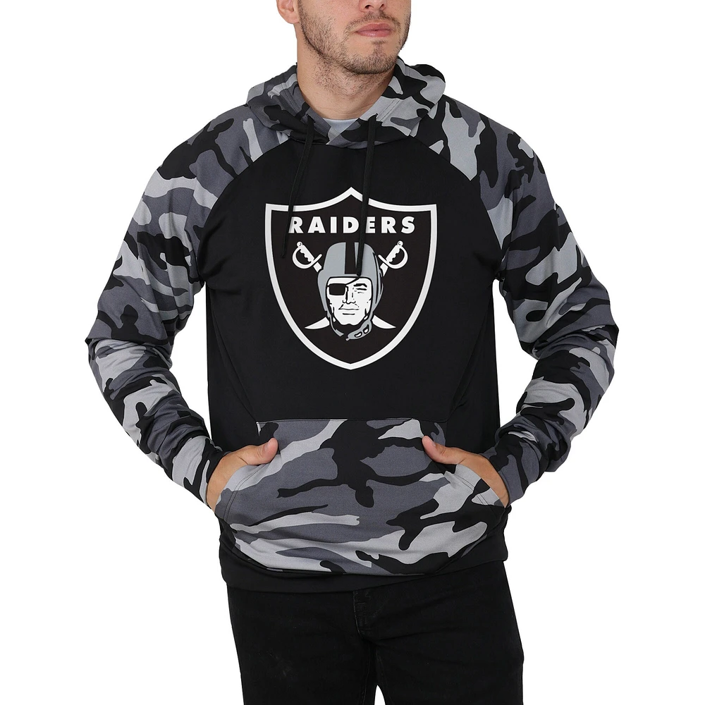 Raglan Las Vegas Raiders FOCO noir/camouflage pour homme - Chandail à capuchon