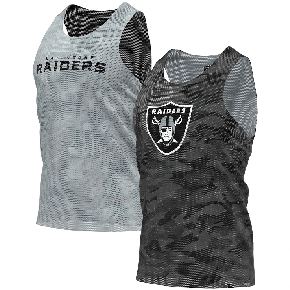 Men's FOCO Black/Gray Las Vegas Raiders Reversible Mesh Tank Top