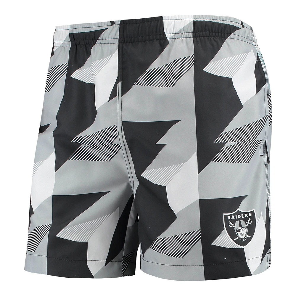 Maillot de bain noir/argent Las Vegas Raiders Geo Print FOCO pour homme