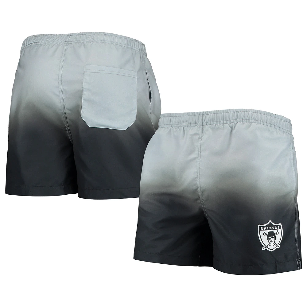 FOCO Black Las Vegas Raiders Retro Dip-Dye Short de bain pour homme