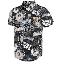 Chemise boutonnée thématique FOCO Black Las Vegas Raiders pour homme