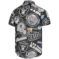 Chemise boutonnée thématique FOCO Black Las Vegas Raiders pour homme