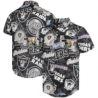 Chemise boutonnée thématique FOCO Black Las Vegas Raiders pour homme