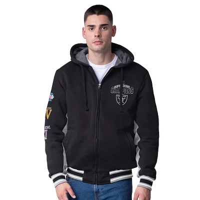 Men's G-III Extreme Black Las Vegas Raiders No Huddle Commemorative Full-Zip Hoodie Jacket