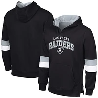 Men's G-III Sports by Carl Banks Black/Silver Las Vegas Raiders Adaptive Faceoff Pullover Hoodie