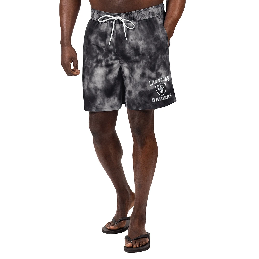 Men's G-III Sports by Carl Banks  Black Las Vegas Raiders Change Up Volley Swim Trunks