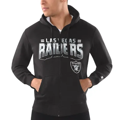 Men's G-III Sports by Carl Banks Black Las Vegas Raiders Perfect Season Full-Zip Hoodie