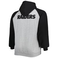 Men's New Era Silver/Black Las Vegas Raiders Colorblock Current Pullover  Hoodie