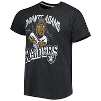 Men's Homage Davante Adams Heathered Heather Black Las Vegas Raiders Caricature Player Tri-Blend T-Shirt