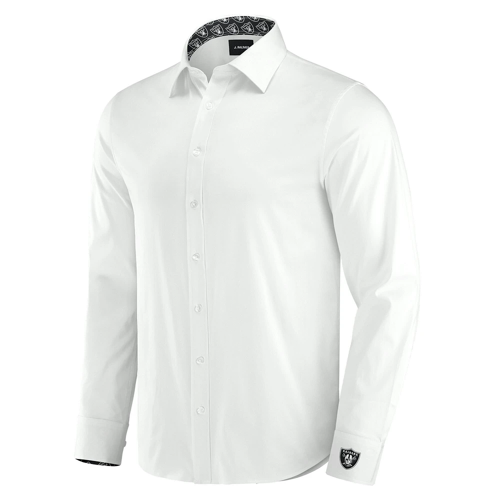 Men's J. Palmer White Las Vegas Raiders Man-In-Motion Long Sleeve Button-Up Dress Shirt