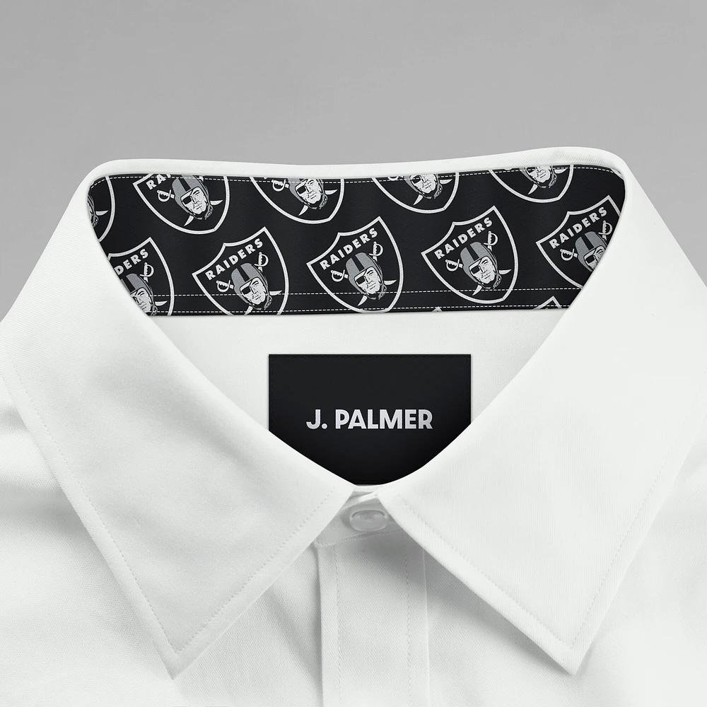 Chemise boutonnée à manches longues pour homme J. Palmer Las Vegas Raiders Man-In-Motion blanche