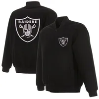 Las Vegas Raiders Starter The Reliever Raglan Full-Snap Jacket - Black