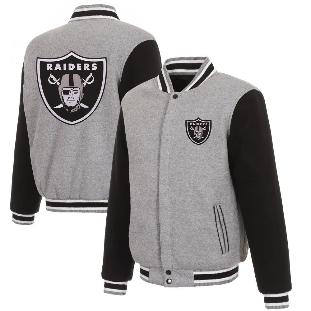 Lids Las Vegas Raiders JH Design Reversible Fleece Full-Snap Jacket -  Gray/Black