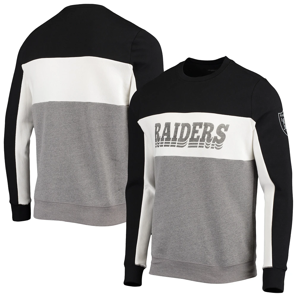 Sweat-shirt à blocs de couleurs pour hommes Junk Food noir/argent Las Vegas Raiders